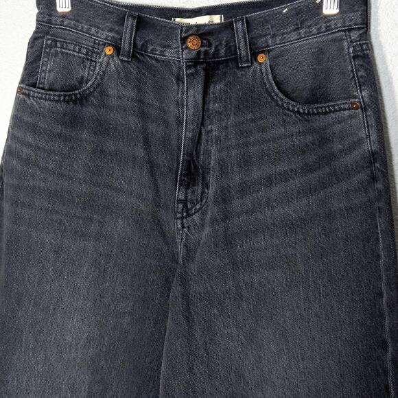 Madewell Women’s Super-Wide Leg Jeans Washed Black Long Rise Minimalist 30" - Picture 4 of 12